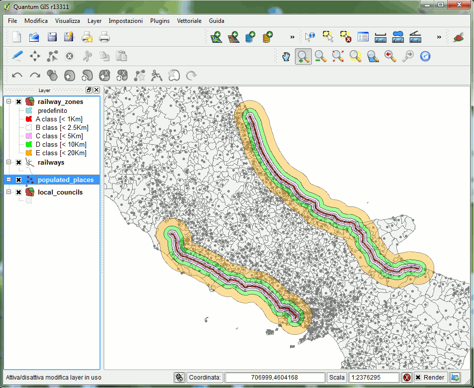 QGIS - buffers