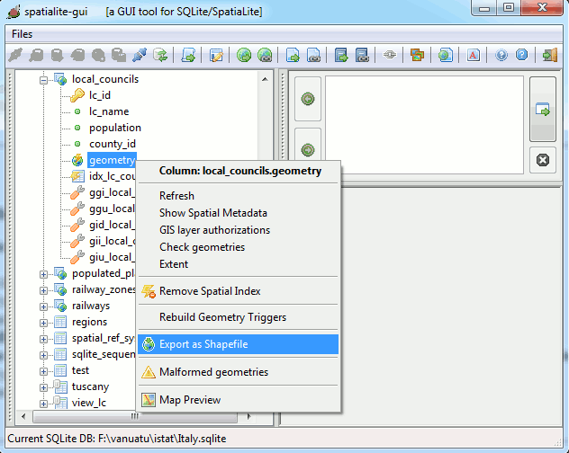 shapefile export