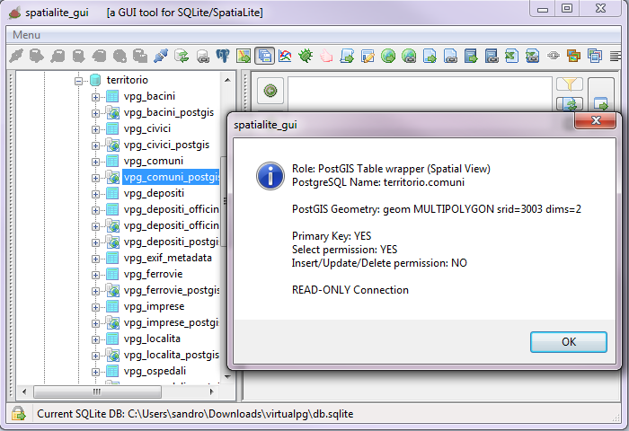 postgis wrapper metadata