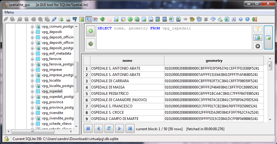 direct postgis query